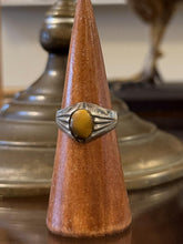 Load image into Gallery viewer, Vintage Southwestern Art Deco Revival Sterling Silver Tiger's Eye Ring US 10.25