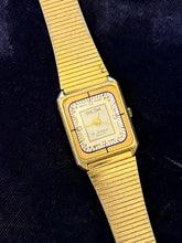 Load image into Gallery viewer, Vintage 1980s 1990s BULOVA Gold Tone 17 Jewels CZ Stainless Steel Women's Watch