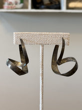 Load image into Gallery viewer, Vintage Artisan Signed Genkut Sterling Silver Modernist Spiral Hoop Earrings