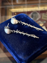 Load image into Gallery viewer, Vintage Artisan Sterling Silver Sculptural Twisted Abstract Dangle Earrings
