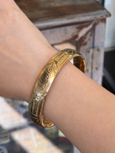 Load image into Gallery viewer, Antique English I.S. & Co. Gold Filled Engraved MJM Monogram Bangle Bracelet
