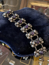 Load image into Gallery viewer, Vintage Early Mexican Sterling Silver Amethyst Bracelet 7" Fred Davis Style