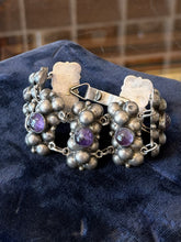 Load image into Gallery viewer, Vintage Early Mexican Sterling Silver Amethyst Bracelet 7" Fred Davis Style