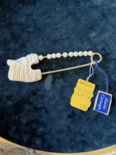 Load image into Gallery viewer, VTG 1960s Deadstock Hattie Carnegie Faux Bone Animal Safety Pin Rare