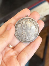 Load image into Gallery viewer, Vintage Silver Restrike 1780 Maria Theresa Thaler Vienna Austria Coin Pendant