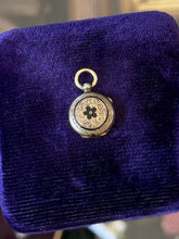 Load image into Gallery viewer, Antique Victorian Era Gold Filled & Black Enamel Floral Petite Locket Pendant