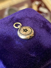 Load image into Gallery viewer, Antique Victorian Era Gold Filled & Black Enamel Floral Petite Locket Pendant