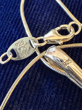 Load image into Gallery viewer, Italian Gold over Sterling Silver Puffy Heart with Horns Pendant Necklace 24.25"