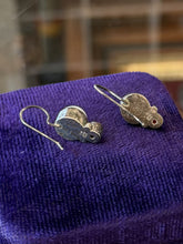 Load image into Gallery viewer, Vintage Sterling Silver Bezel Set Pearl & Faceted Garnet Dangle Drop Earrings