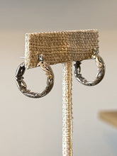 Load image into Gallery viewer, Vintage Filigree Scroll Sterling Silver Pierced Hoop Earrings Small