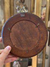Load image into Gallery viewer, Vintage Florentine Round Wood Frame Murillo Art Litho Gypsy Madonna and Child