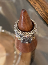 Load image into Gallery viewer, Barbara Bixby Sterling Silver 18K Gold Rhodolite Garnet Statement Ring US 7.5
