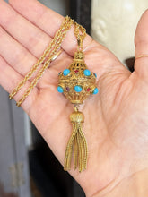 Load image into Gallery viewer, Vintage 1960s Signed Florenza Etruscan Revival Gold Tone Locket Pendant Necklace
