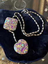 Load image into Gallery viewer, Vintage Mexican Couture Helguera Composite Rainbow Matrix Turquoise Necklace