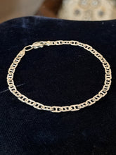 Load image into Gallery viewer, Vintage 925 Sterling Silver Textured Mariner Link Chain Bracelet 7.4"
