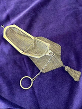 Load image into Gallery viewer, Antique Art Deco Whiting & Davis Metal Mesh Purse Circa 1920s Blue Stone Vintage