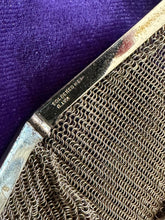 Load image into Gallery viewer, Antique Art Deco Whiting & Davis Metal Mesh Purse Circa 1920s Blue Stone Vintage
