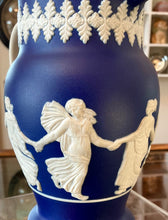 Load image into Gallery viewer, Vintage 1950s Dudson Hanley Jasperware Blue & White Neoclassical Revival Pitcher