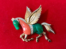 Load image into Gallery viewer, Vintage 1960s Midcentury Hattie Carnegie Rhinestone Pegasus Brooch Unsigned