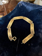 Load image into Gallery viewer, Vintage Gold Vermeil 835 Silver Filigree Panel Link Bracelet 7.25"
