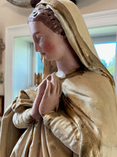 Load image into Gallery viewer, RARE Vintage Midcentury Our Lady of Lourdes Hand Painted Chalkware Statue