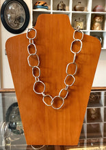 Load image into Gallery viewer, Organic Geometric Link Brushed Matte Sterling Silver Chain Necklace Toggle Clasp