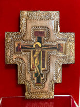 Load image into Gallery viewer, Vintage Florentine Gilt San Damiano Crucifix Cross Religious Wall Plaque