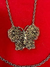 Load image into Gallery viewer, Vintage Midcentury Hollycraft Butterfly Double Strand Pendant Necklace Layering