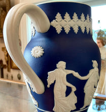 Load image into Gallery viewer, Vintage 1950s Dudson Hanley Jasperware Blue & White Neoclassical Revival Pitcher