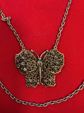 Load image into Gallery viewer, Vintage Midcentury Hollycraft Butterfly Double Strand Pendant Necklace Layering
