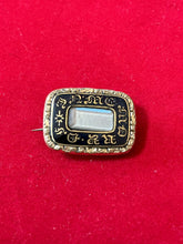 Load image into Gallery viewer, Antique Georgian Gold Filled Black Enamel Mourning Hair Brooch Pin C-Clasp Mini