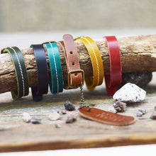 Load image into Gallery viewer, Leather Bracelet with Buckle: Brown / Without Stitch | Handmade