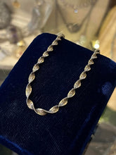 Load image into Gallery viewer, Vintage Italy Two Tone Sterling Silver Twisted Herringbone Chain Necklace 16"