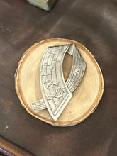 Load image into Gallery viewer, Vintage 1980s Signed JJ Jonette Silver Tone Music Note Music Sheet Ribbon Brooch 1988
