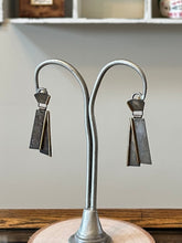 Load image into Gallery viewer, Vintage Artisan Modernist Geometric Two Tone Sterling Silver Dangle Drop Earrings
