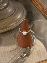 Load image into Gallery viewer, Vintage Sterling Silver &amp; Cubic Zirconia CZ Solitaire Dainty Thin Ring US Size 6
