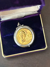 Load image into Gallery viewer, Vintage Our Lady of Montserrat Black Madonna Virgin Nuestra Senora de Montserrat Two Tone Secret Compartment Pendant Religious
