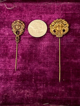 Load image into Gallery viewer, You Pick! Antique Art Nouveau Gold Tone Repousse Figural Woman Stick Pin Hat Pin

