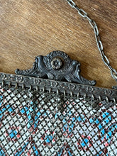 Load image into Gallery viewer, Antique Art Deco 1920s MANDALIAN MFG Co. Multicolor Enameled Metal Mesh Purse Handbag
