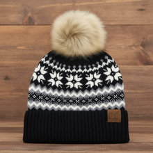 Load image into Gallery viewer, Nordic Fair Isle Beanie with Pom-Pom
