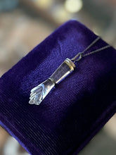 Load image into Gallery viewer, Vintage 800 Silver Clear Quartz Figa Fist Mano Fica Pendant on Sterling Silver Chain Necklace 16.9”
