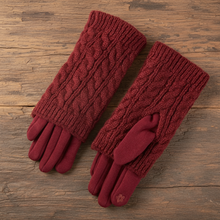 Load image into Gallery viewer, 3 in 1 Cable Solid Knit Textured Winter Gloves:
