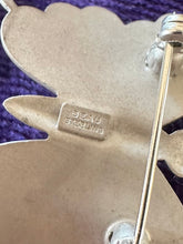 Load image into Gallery viewer, Vintage Midcentury Signed BEAU Sterling Silver Brushed Butterfly Brooch
