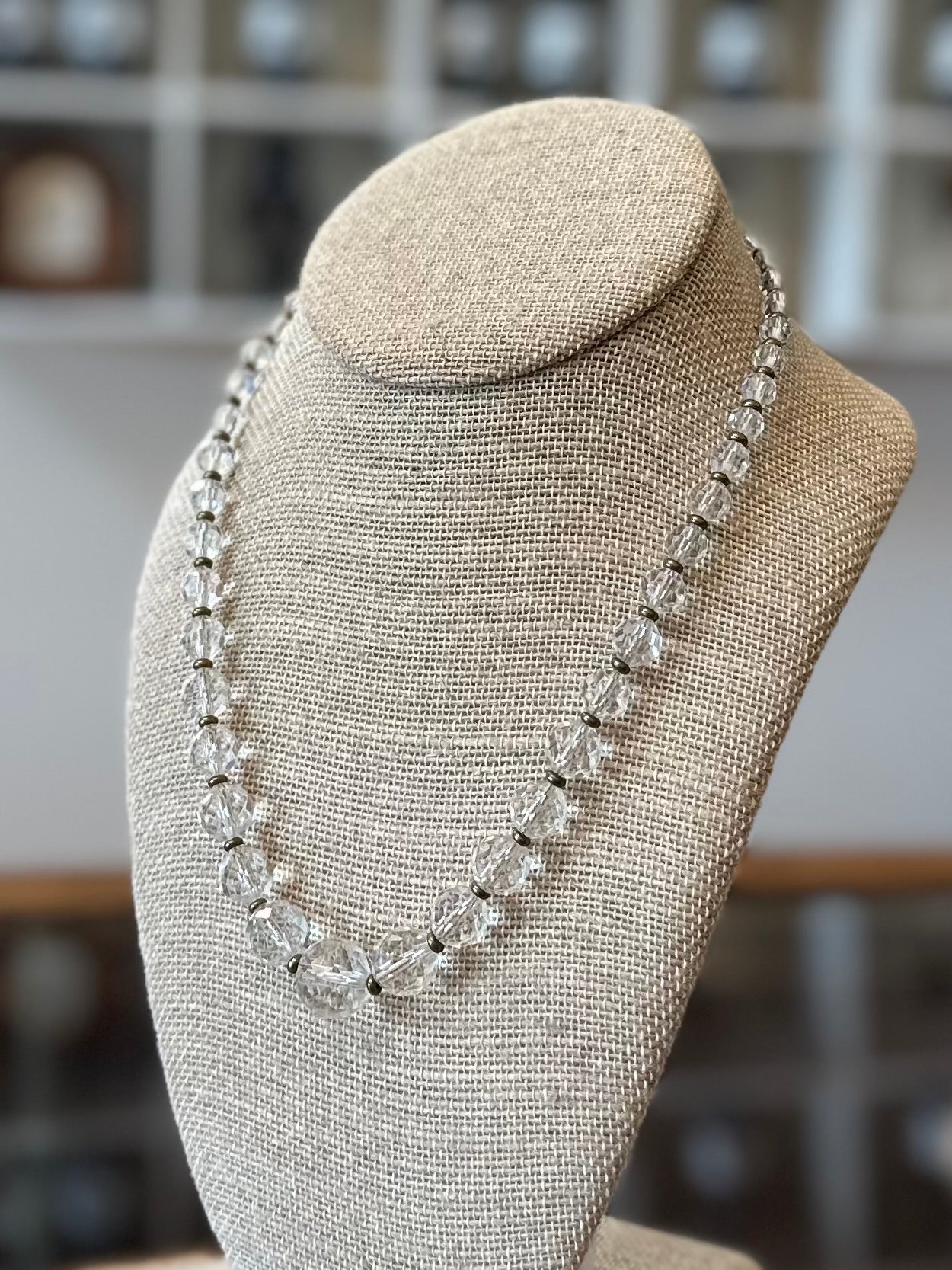 thumbnail image 2 of 24 Vintage Grey Acrylic Faceted Large Hole Nugget Beads – 12x16mm – For Jewelry Making 2 of 3