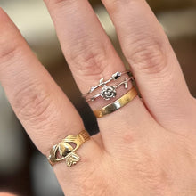 Load image into Gallery viewer, Blooming Rose Silver Tone Adjustable Ring
