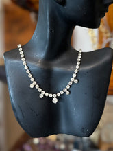 Load image into Gallery viewer, Vintage Circa 1950s Faceted Glass Rhinestone Collar Necklace 15”, Bracelet 7.5”, &amp; Dangle Earrings Set
