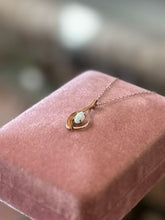 Load image into Gallery viewer, Vintage Signed KREMENTZ Gold Plated Delicate Dainty Genuine Opal Teardrop Pendant Necklace 16.5”

