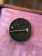 Load image into Gallery viewer, Antique Carved Whitby Jet Cameo Pin Victorian Mourning Brooch Facing Left
