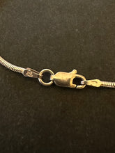 Load image into Gallery viewer, Vintage Unsigned Brutalist Abstract Reticulated Sterling Silver &amp; Faceted Aquamarine Dragonfly Wing Pendant Necklace 30”
