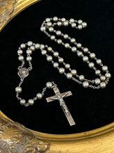 Load image into Gallery viewer, Vintage All Sterling Silver Bead Rosary Crucifix Religious 19.9” 37.89g
